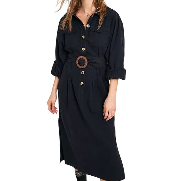 Free People Dresses & Skirts - Free People Audrey Black Midi Dress Size Large